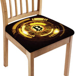 Bitcoin Crypto Symbol Print Chair Cushion Cover