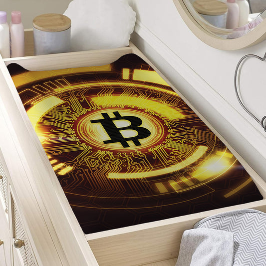 Bitcoin Crypto Symbol Print Changing Pad Cover