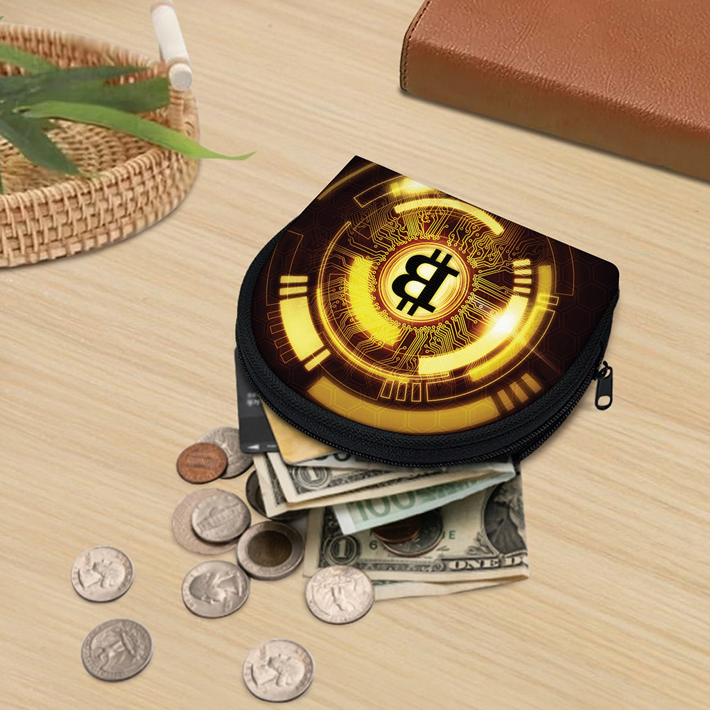 Bitcoin Crypto Symbol Print Coin Purse