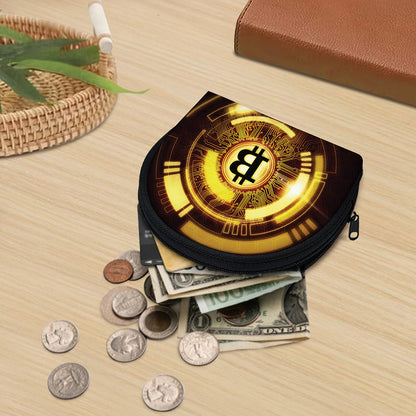 Bitcoin Crypto Symbol Print Coin Purse