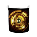 Bitcoin Crypto Symbol Print Collapsible Laundry Basket