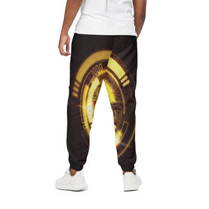 Bitcoin Crypto Symbol Print Cotton Pants