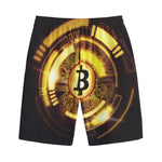 Bitcoin Crypto Symbol Print Cotton Shorts