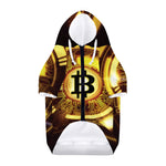 Bitcoin Crypto Symbol Print Dog Zip Up Hoodie
