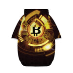 Bitcoin Crypto Symbol Print Dog Zip Up Hoodie