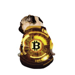 Bitcoin Crypto Symbol Print Dog Zip Up Jacket
