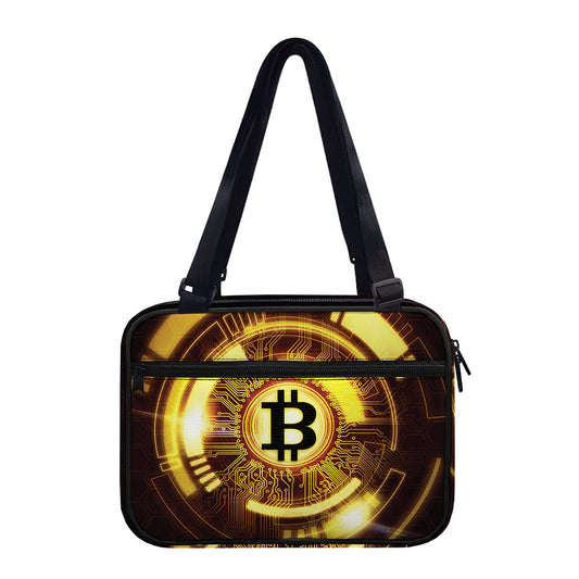 Bitcoin Crypto Symbol Print Double Strap Bible Bag