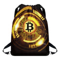 Bitcoin Crypto Symbol Print Drawstring Backpack