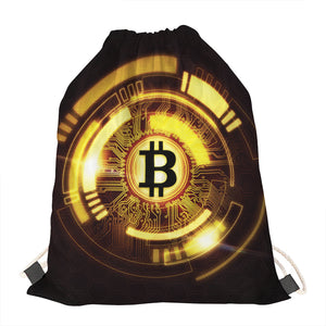 Bitcoin Crypto Symbol Print Drawstring Bag