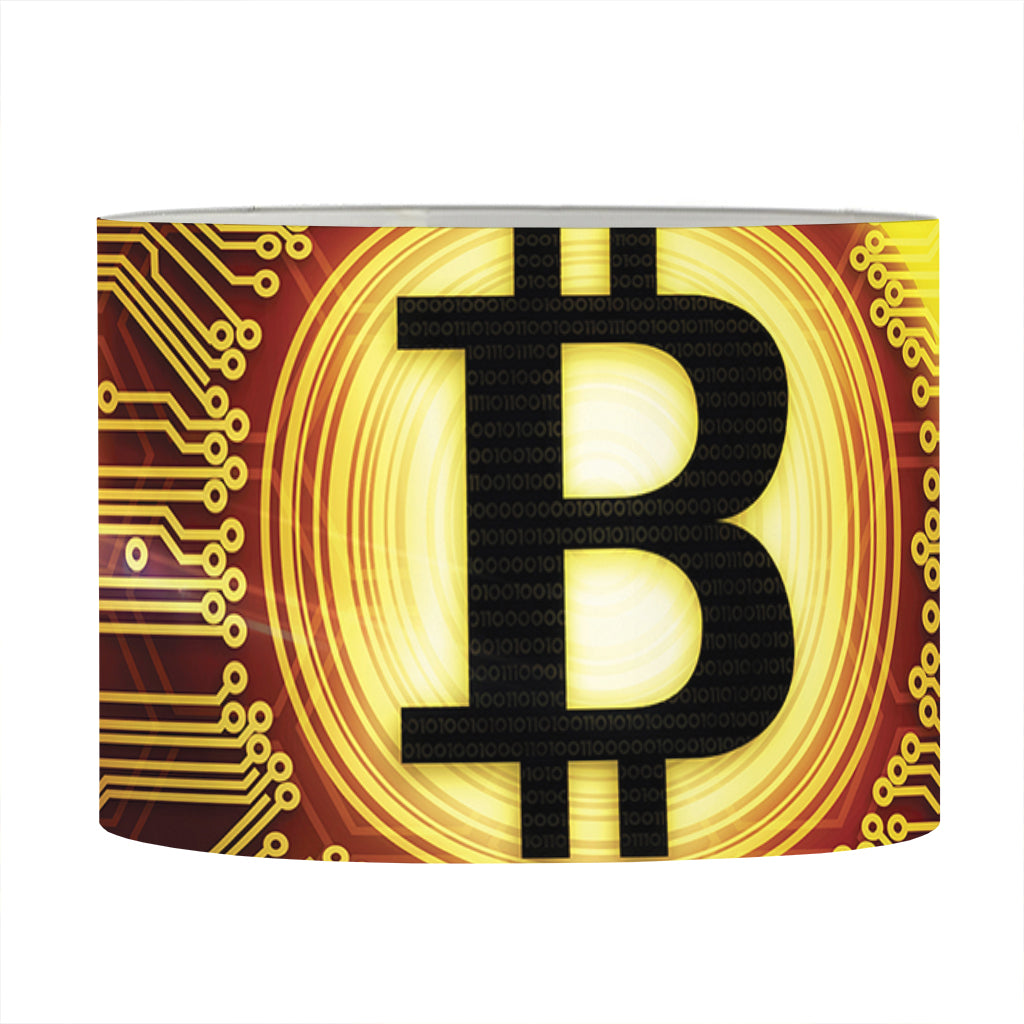 Bitcoin Crypto Symbol Print Drum Lamp Shade