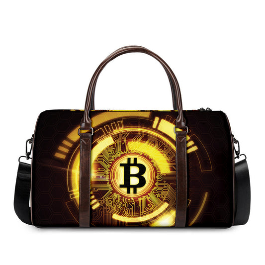 Bitcoin Crypto Symbol Print Duffle Bag