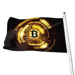 Bitcoin Crypto Symbol Print Flag