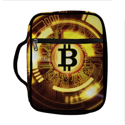 Bitcoin Crypto Symbol Print Front Pocket Bible Bag