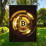 Bitcoin Crypto Symbol Print Garden Flag