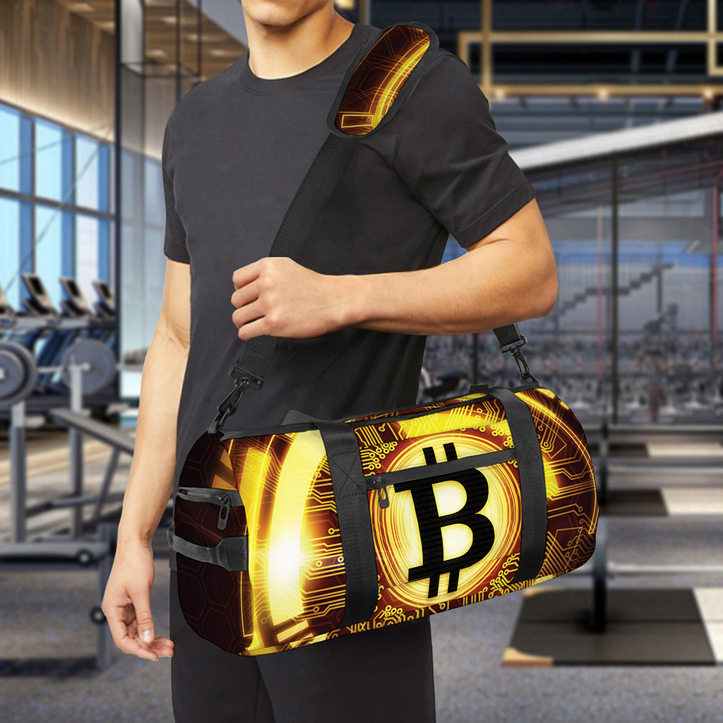Bitcoin Crypto Symbol Print Gym Bag
