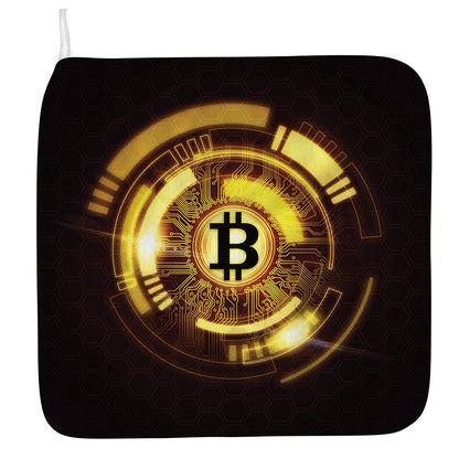 Bitcoin Crypto Symbol Print Hand Towel