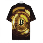 Bitcoin Crypto Symbol Print Hawaiian Shirt