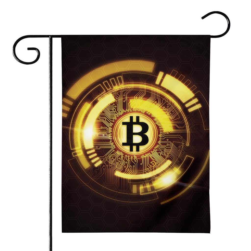 Bitcoin Crypto Symbol Print House Flag