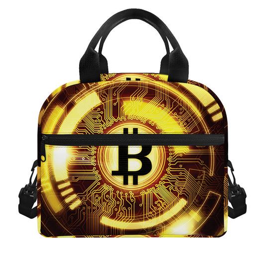 Bitcoin Crypto Symbol Print Insulated Lunch Bag