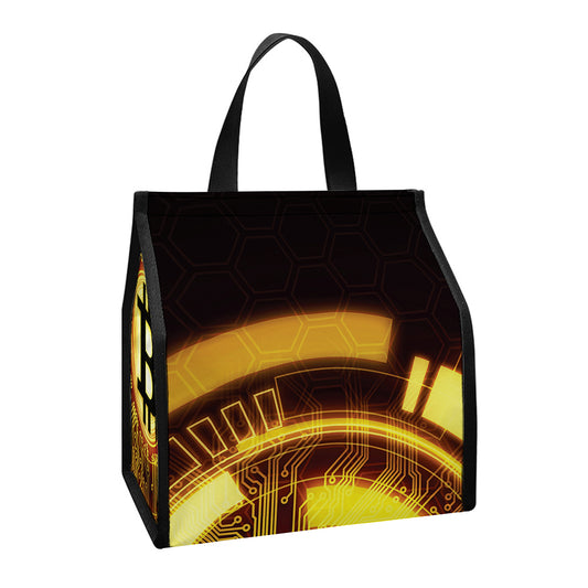 Bitcoin Crypto Symbol Print Insulated Lunch Tote