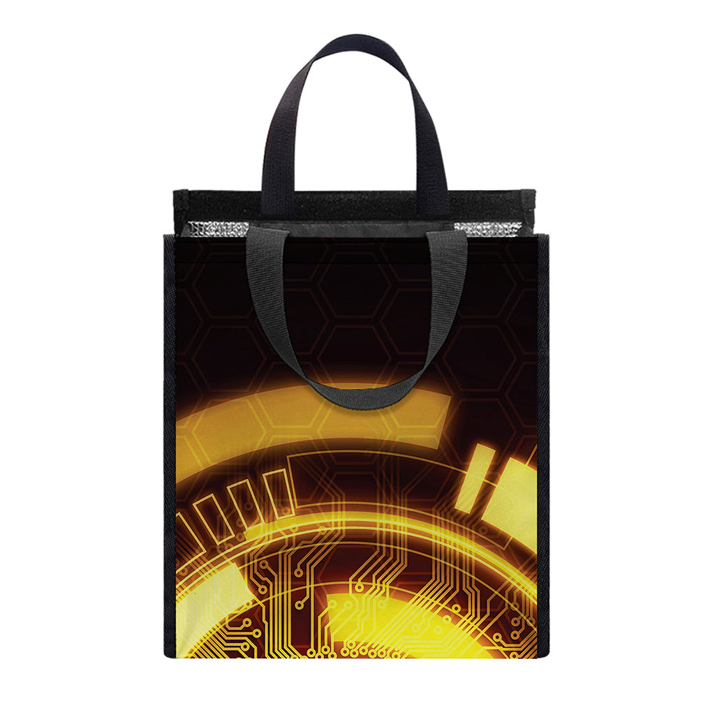 Bitcoin Crypto Symbol Print Insulated Lunch Tote