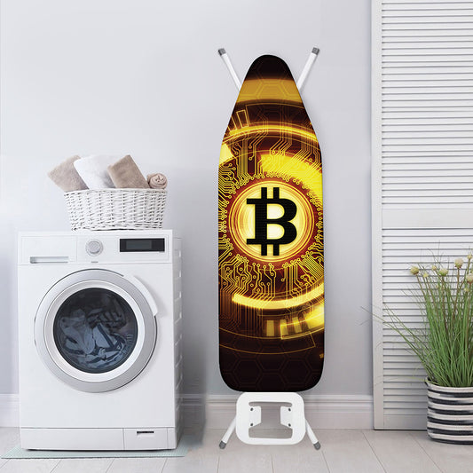 Bitcoin Crypto Symbol Print Ironing Board Cover