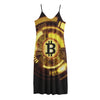 Bitcoin Crypto Symbol Print Jersey Midi Cami Dress