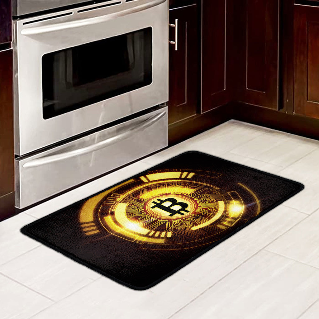 Bitcoin Crypto Symbol Print Kitchen Mat