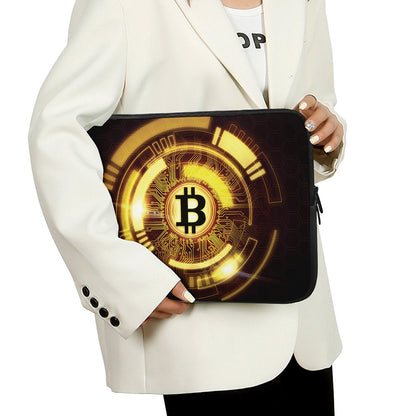 Bitcoin Crypto Symbol Print Laptop Sleeve