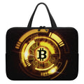 Bitcoin Crypto Symbol Print Laptop Sleeve With Handle