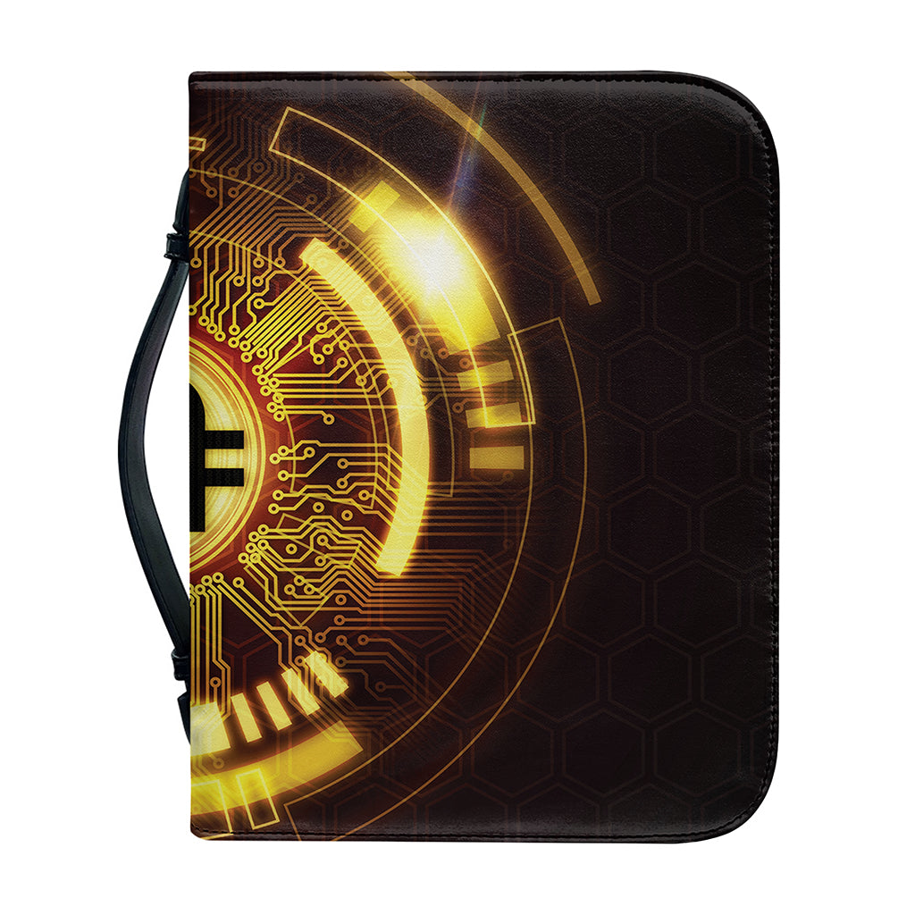Bitcoin Crypto Symbol Print Leather Bible Cover