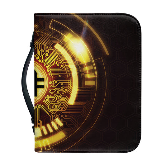 Bitcoin Crypto Symbol Print Leather Bible Cover