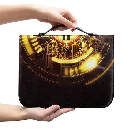 Bitcoin Crypto Symbol Print Leather Bible Cover