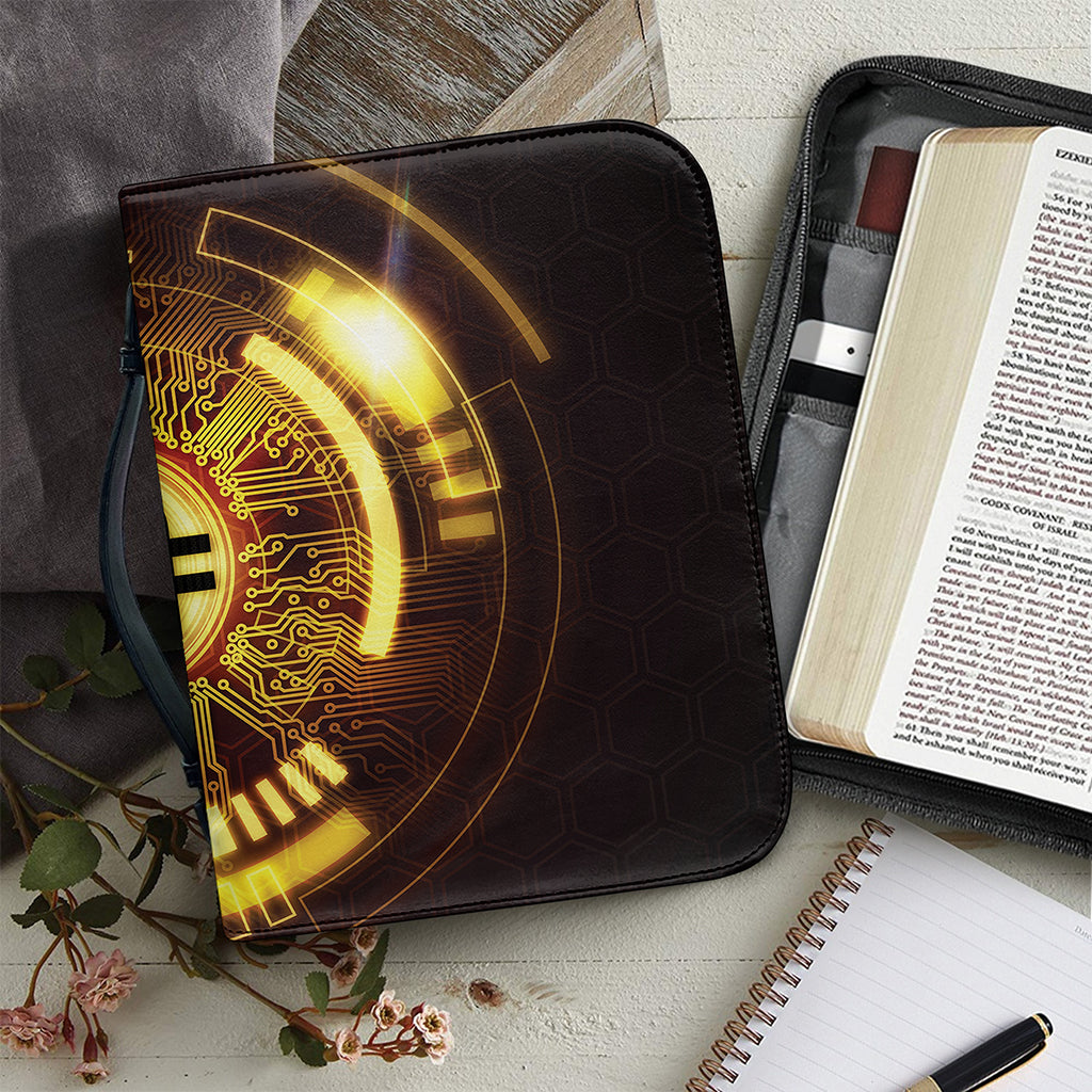 Bitcoin Crypto Symbol Print Leather Bible Cover