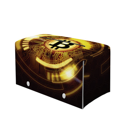 Bitcoin Crypto Symbol Print Leather Tissue Box Cover
