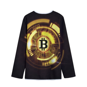 Bitcoin Crypto Symbol Print Long Sleeve Short Coat