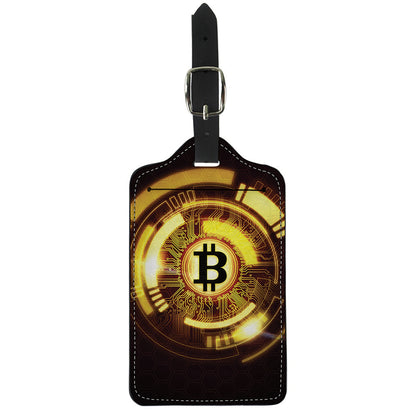 Bitcoin Crypto Symbol Print Luggage Tag