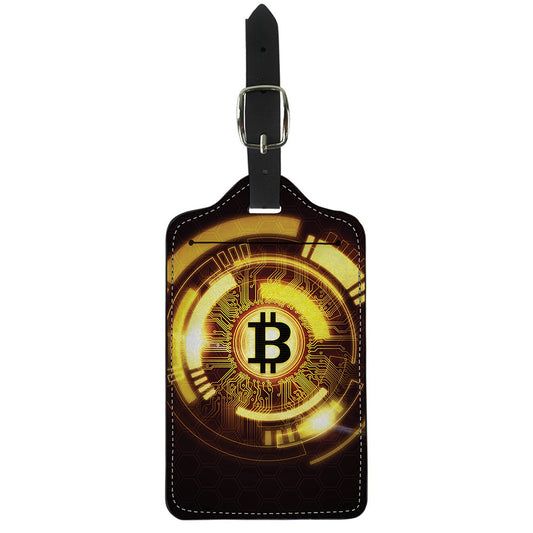 Bitcoin Crypto Symbol Print Luggage Tag