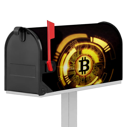 Bitcoin Crypto Symbol Print Mailbox Cover