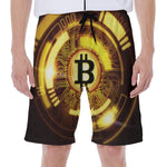 Bitcoin Crypto Symbol Print Men's Beach Shorts