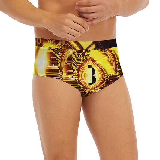 Bitcoin Crypto Symbol Print Men's Briefs