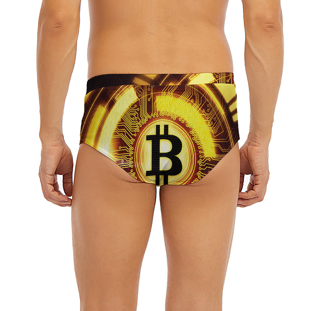 Bitcoin Crypto Symbol Print Men's Briefs