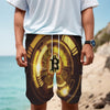 Bitcoin Crypto Symbol Print Men's Cargo Shorts