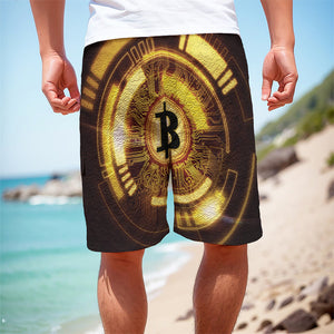 Bitcoin Crypto Symbol Print Men's Cargo Shorts