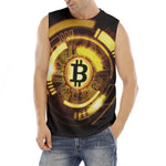 Bitcoin Crypto Symbol Print Men's Fitness Tank Top