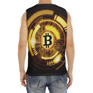 Bitcoin Crypto Symbol Print Men's Fitness Tank Top