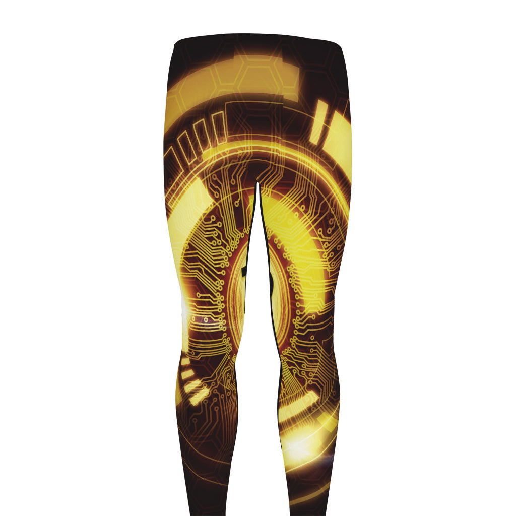 Bitcoin Crypto Symbol Print Men's leggings