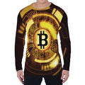 Bitcoin Crypto Symbol Print Men's Long Sleeve T-Shirt