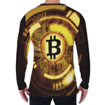 Bitcoin Crypto Symbol Print Men's Long Sleeve T-Shirt