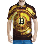 Bitcoin Crypto Symbol Print Men's Polo Shirt